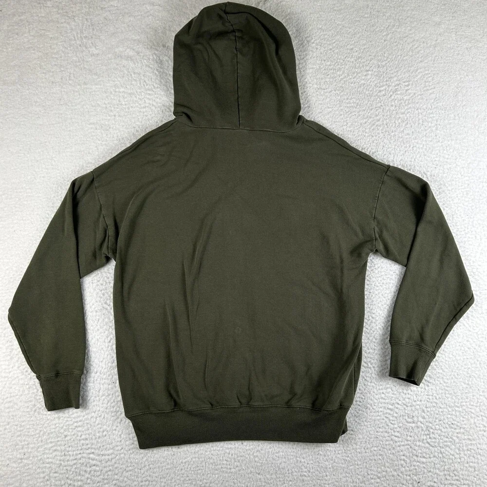 Buffalo David Bitton Hoodie Mens Small Green Fleece Pullover Stretch Sweatshirt